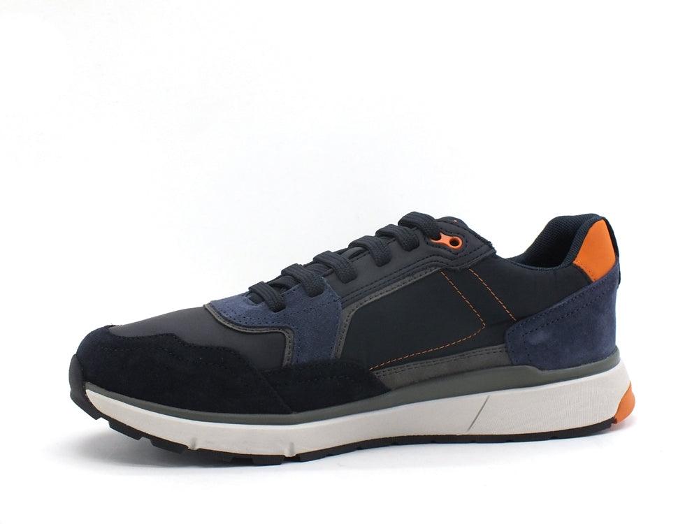 GOEX Sneaker Running Suede Bicolor Navy Orange U16DQA022FUC0659 - Sandrini Calzature e Abbigliamento