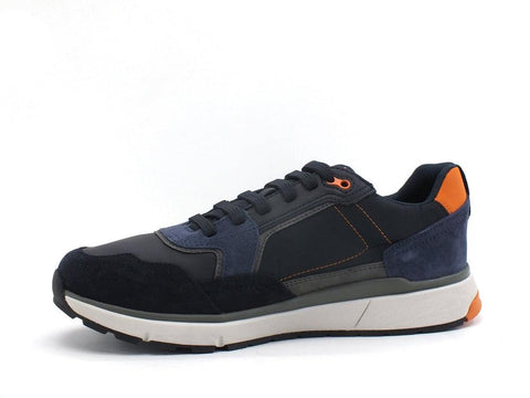 GOEX Sneaker Running Suede Bicolor Navy Orange U16DQA022FUC0659 - Sandrini Calzature e Abbigliamento