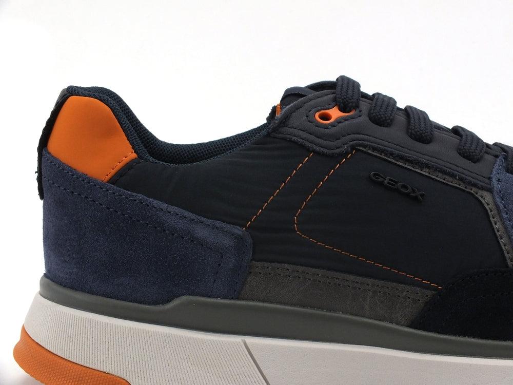 GOEX Sneaker Running Suede Bicolor Navy Orange U16DQA022FUC0659 - Sandrini Calzature e Abbigliamento