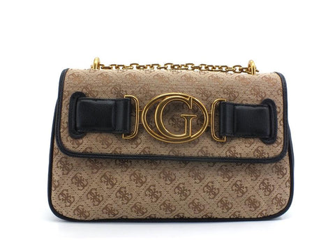 GUESS Aileen Shoulder Strap Borsa Tracolla Catena Brown Black HWAILEP1444 - Sandrini Calzature e Abbigliamento