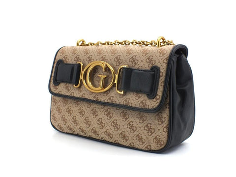 GUESS Aileen Shoulder Strap Borsa Tracolla Catena Brown Black HWAILEP1444 - Sandrini Calzature e Abbigliamento
