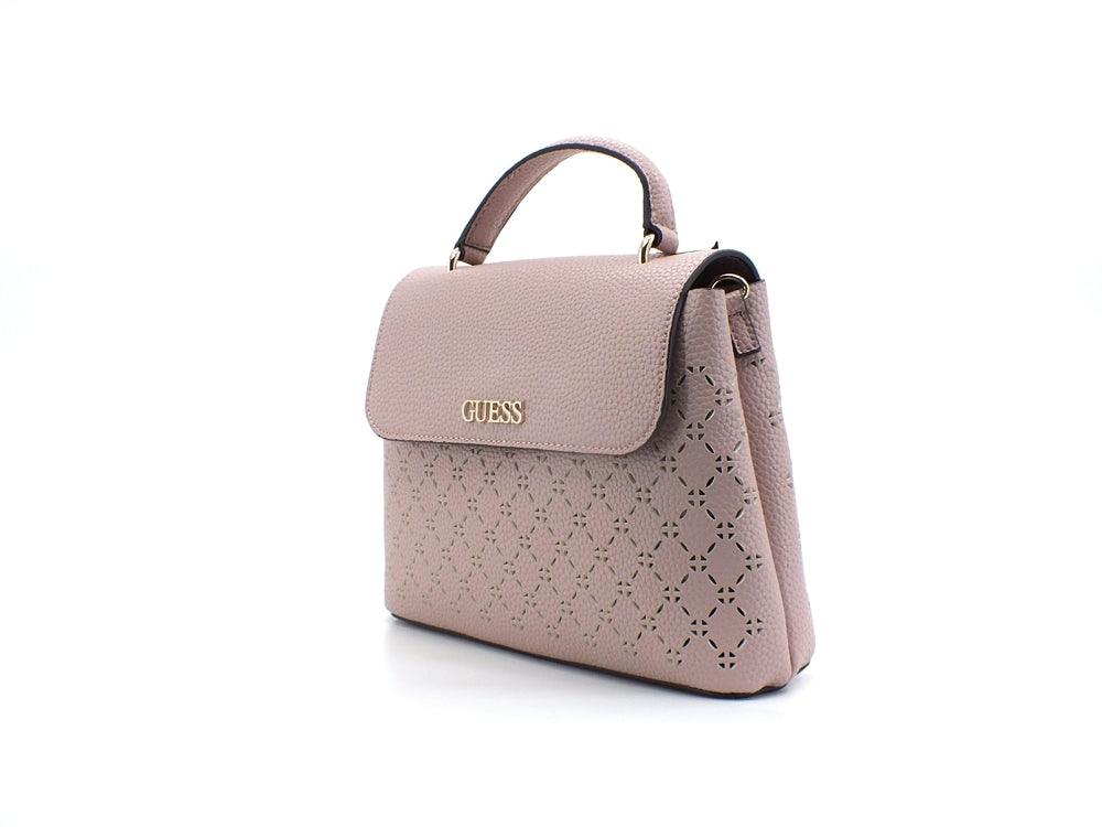 GUESS Amara Borsa Top Handle Trafori Beige Biscuit XG849318 - Sandrini Calzature e Abbigliamento