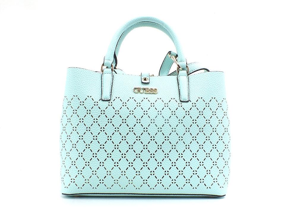 GUESS Amara Satchel Borsa Traforata Azzurro Surf XG849306 - Sandrini Calzature e Abbigliamento