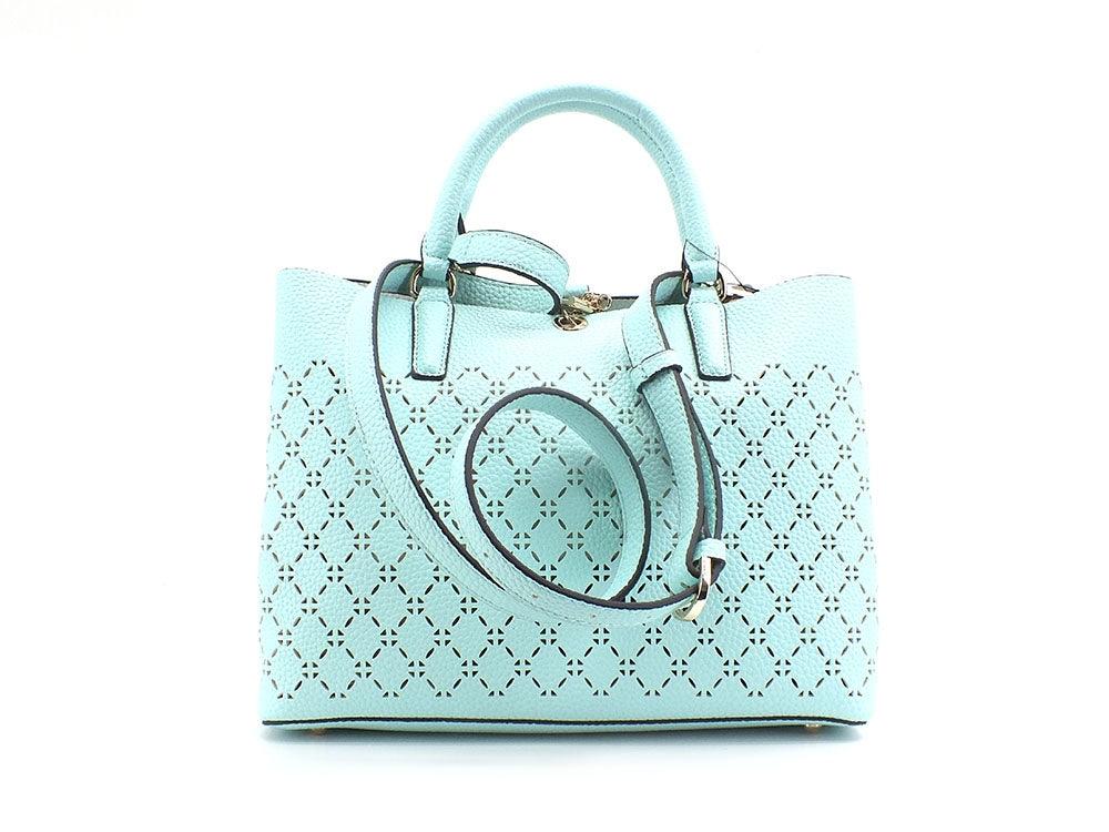 GUESS Amara Satchel Borsa Traforata Azzurro Surf XG849306 - Sandrini Calzature e Abbigliamento