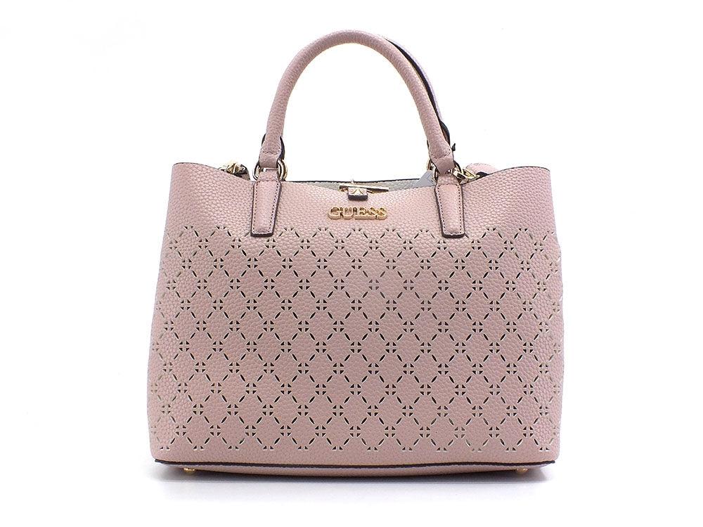 GUESS Amara Satchel Borsa Traforata Rosa Biscuit XG849306 - Sandrini Calzature e Abbigliamento