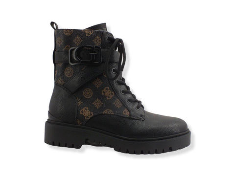 GUESS Anfibio Donna Loghi Printed Zip Laterali Brown Ocra FL8ONAFAL10 - Sandrini Calzature e Abbigliamento