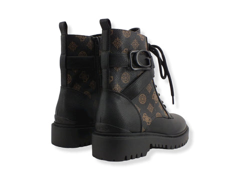 GUESS Anfibio Donna Loghi Printed Zip Laterali Brown Ocra FL8ONAFAL10 - Sandrini Calzature e Abbigliamento