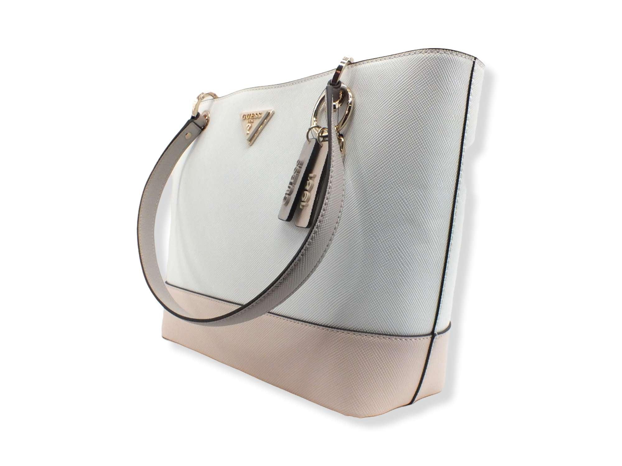 GUESS Borsa Noelle Tote Elite Logo Bicolor White Multi ZG787923 - Sandrini Calzature e Abbigliamento