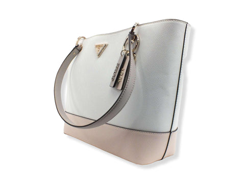 GUESS Borsa Noelle Tote Elite Logo Bicolor White Multi ZG787923 - Sandrini Calzature e Abbigliamento