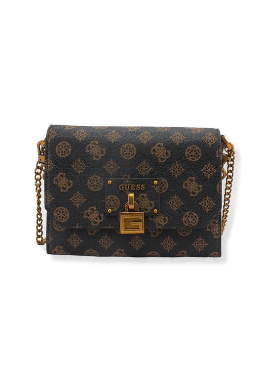 GUESS Borsa Tracolla Centre Stage Crossbody Marrone Mocha Logo PB850478 - Sandrini Calzature e Abbigliamento