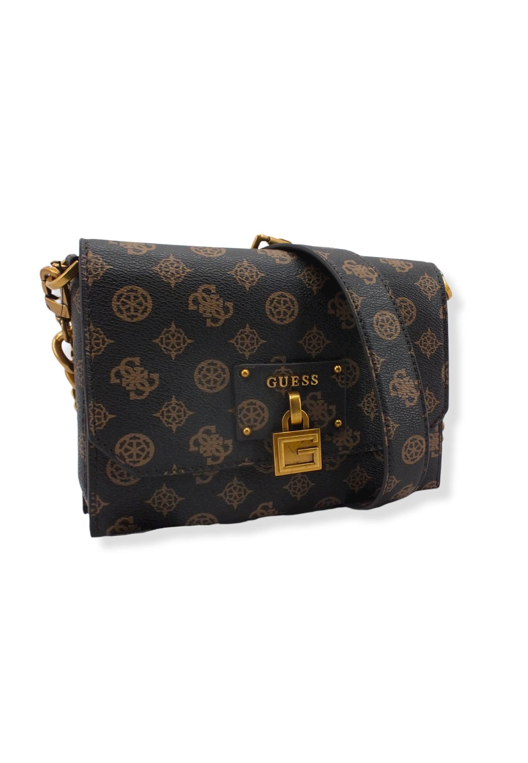 GUESS Borsa Tracolla Centre Stage Crossbody Marrone Mocha Logo PB850478 - Sandrini Calzature e Abbigliamento