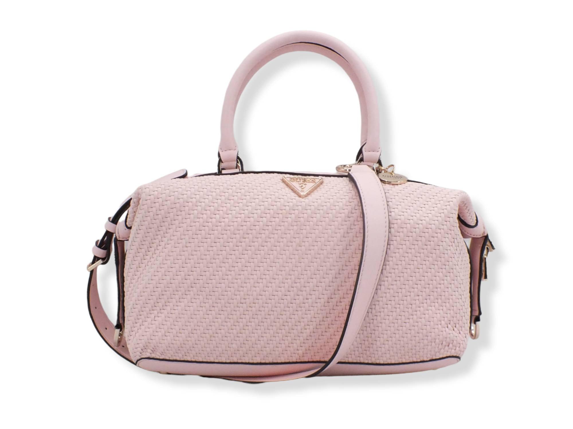 GUESS Borsa Tracolla Hassie Soho Satchel Intreccio Powder Pink VG839706 - Sandrini Calzature e Abbigliamento