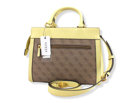 GUESS Borsa Tracolla Katey Bicolor Latte Logo Verde Lime XA787026 - Sandrini Calzature e Abbigliamento