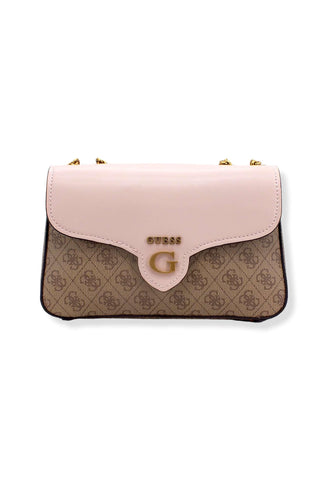 GUESS Borsa Tracolla Rossana Crossbody Marrone Latte Logo Shell SB855121 - Sandrini Calzature e Abbigliamento
