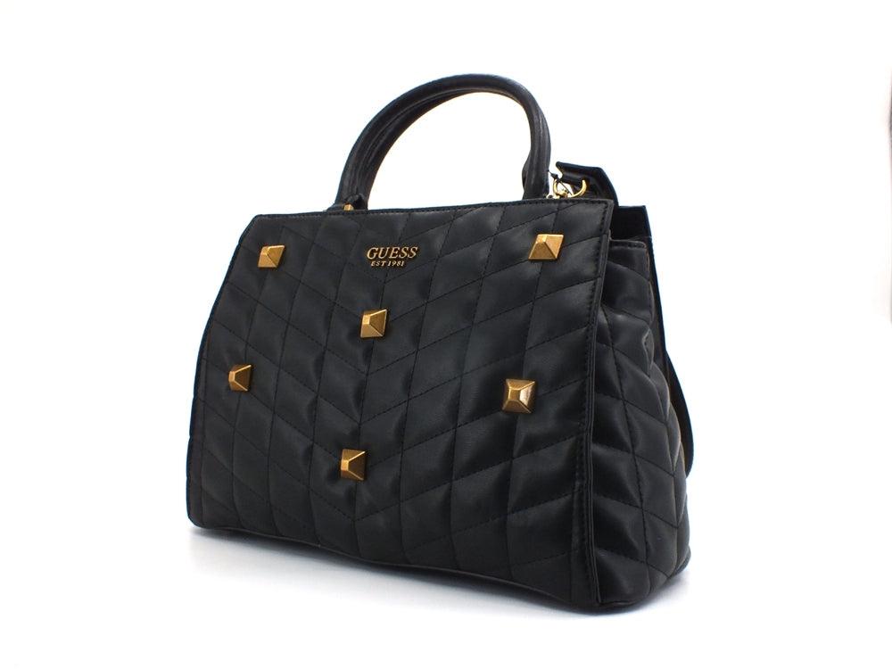 GUESS Brera Borsa Satchel Triple Borchie Black QB840406 - Sandrini Calzature e Abbigliamento
