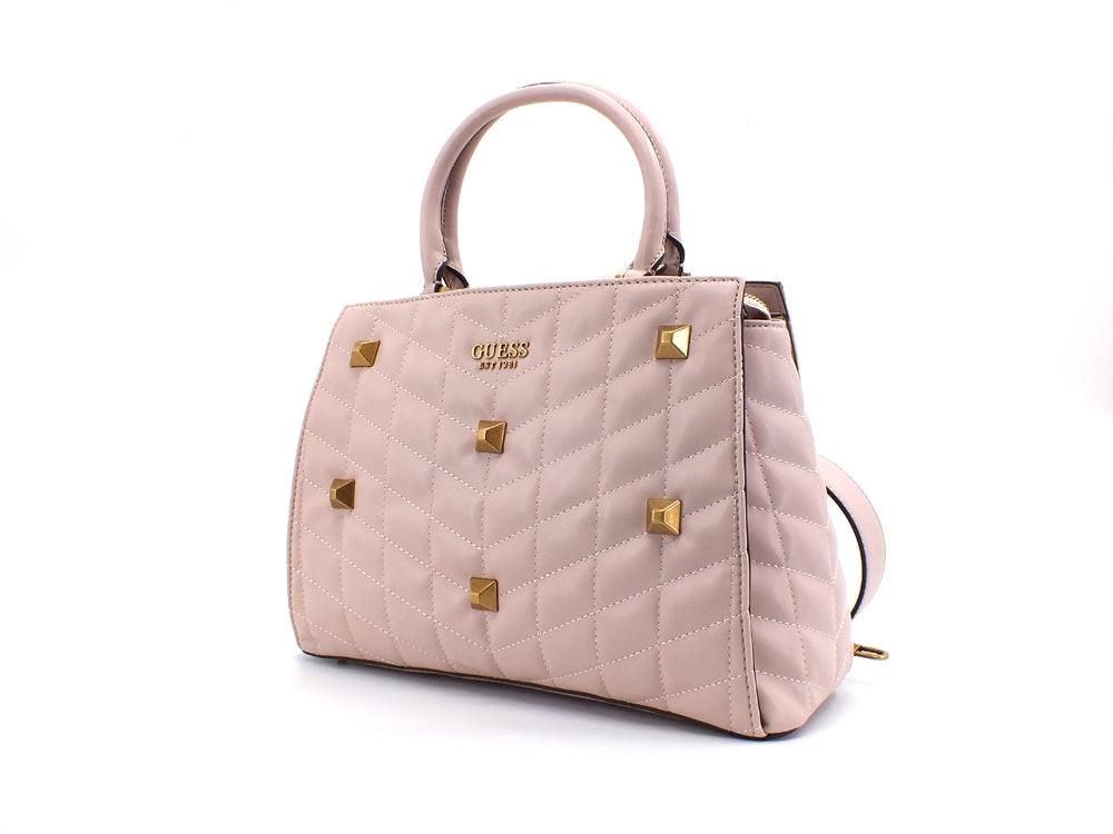 GUESS Brera Borsa Satchel Triple Borchie Rosa Almond QB840406 - Sandrini Calzature e Abbigliamento