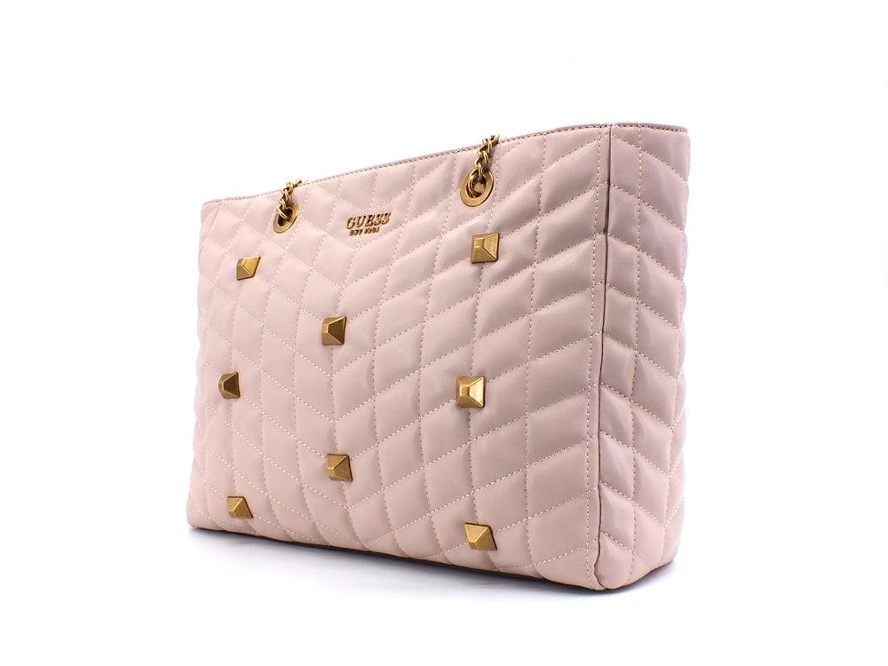 GUESS Brera Borsa Tote Shopping Borchie Rosa Almond QB840423 - Sandrini Calzature e Abbigliamento