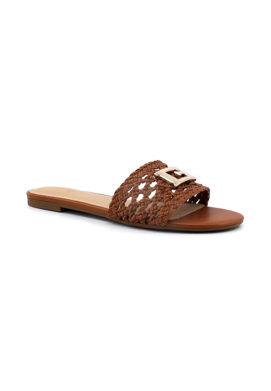 GUESS Ciabatta Intreccio Donna Cognac FL6TSSELE19 - Sandrini Calzature e Abbigliamento