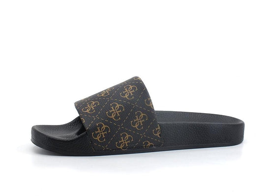 GUESS Ciabatta Loghi Uomo Brown Ocra FM6RIMELL19 - Sandrini Calzature e Abbigliamento