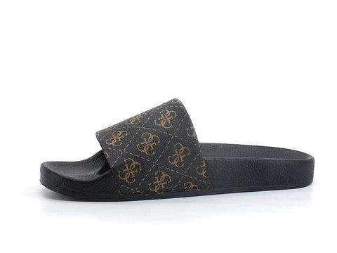 GUESS Ciabatta Loghi Uomo Brown Ocra FM6RIMELL19 - Sandrini Calzature e Abbigliamento