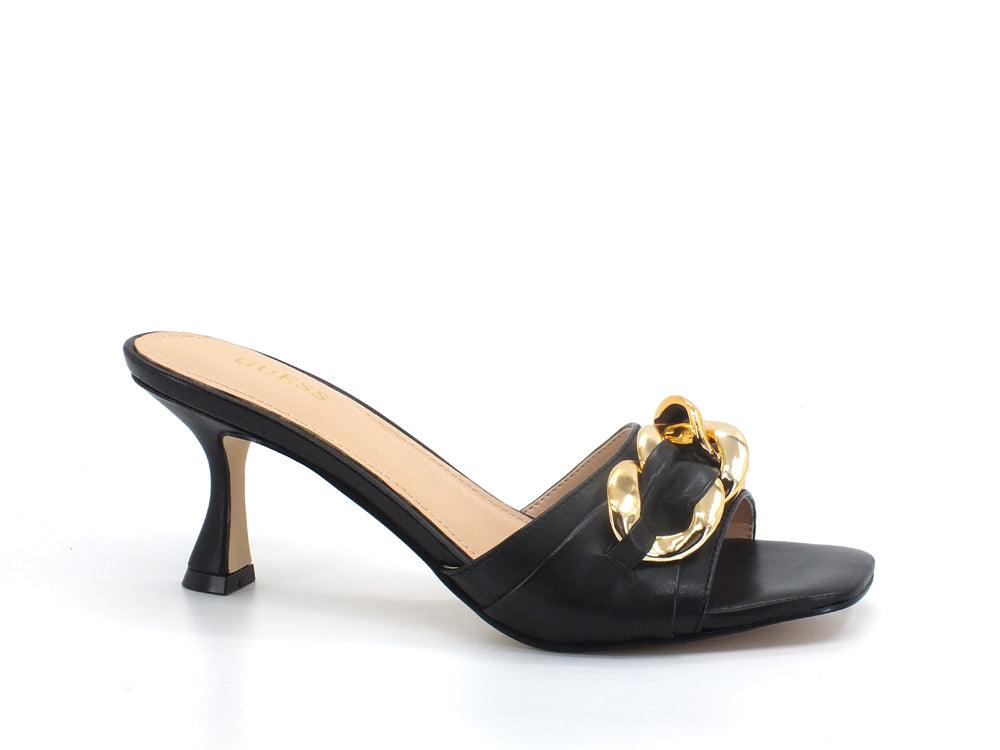 GUESS Ciabatta Tacco Rocchetto Catena Black FL6DLLLEM03 - Sandrini Calzature e Abbigliamento