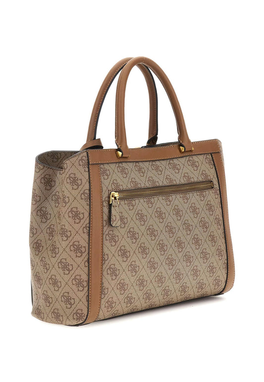 GUESS Dagan Borsa Satchel Latte Logo Beige SB920206 - Sandrini Calzature e Abbigliamento