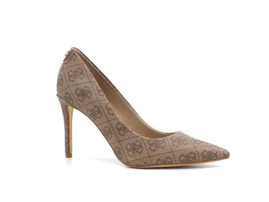 GUESS Dècolletè Tacco Loghi Beige Brown FL5P2IFAL08 - Sandrini Calzature e Abbigliamento