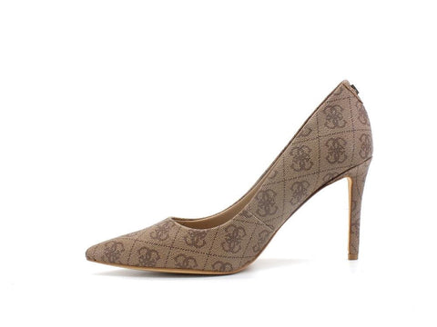 GUESS Dècolletè Tacco Loghi Beige Brown FL5P2IFAL08 - Sandrini Calzature e Abbigliamento
