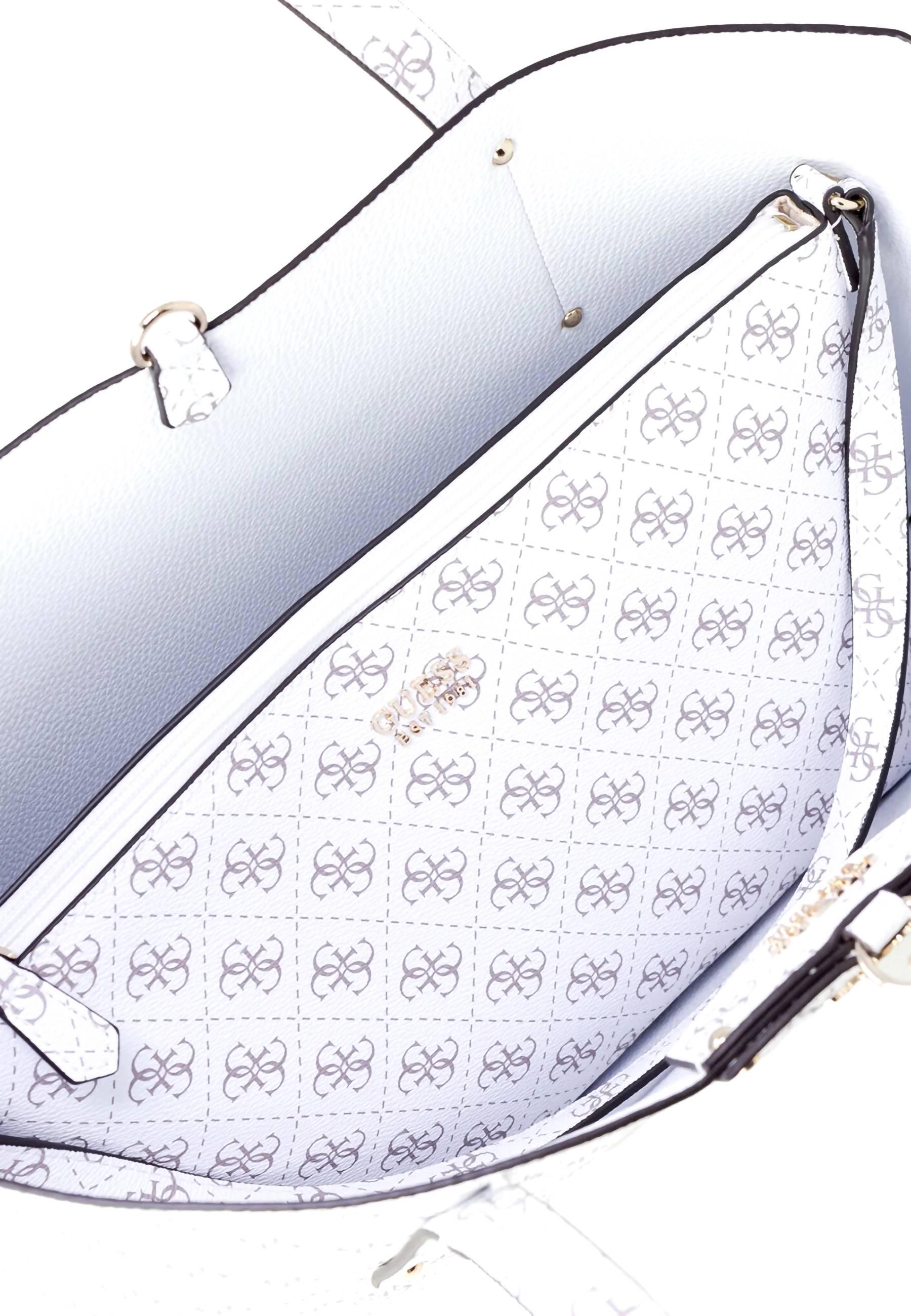 GUESS Eco Brenton Borsa Satchel White Logo ESG839009 - Sandrini Calzature e Abbigliamento