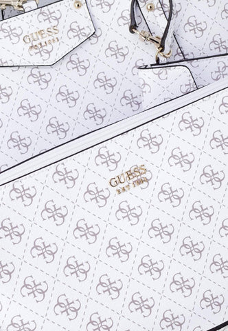 GUESS Eco Brenton Borsa Satchel White Logo ESG839009 - Sandrini Calzature e Abbigliamento