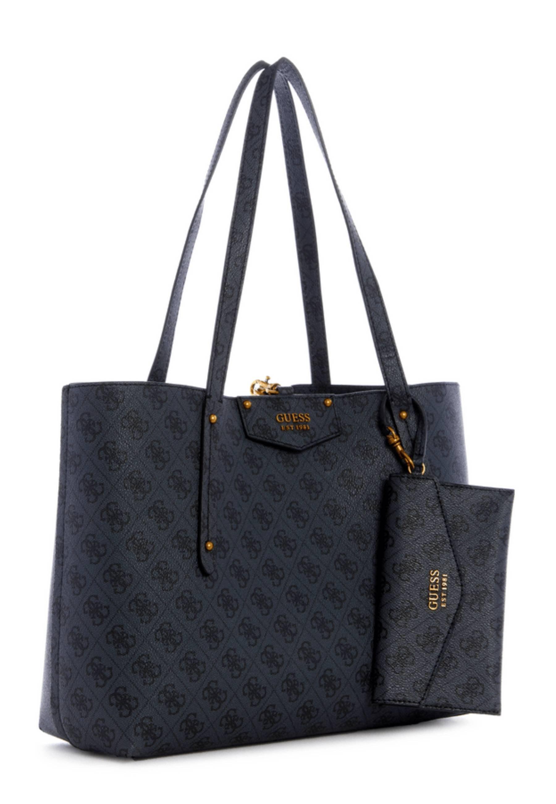 GUESS Eco Brenton Borsa Tote Con Pochette Grigio Coal Logo ESB839023 - Sandrini Calzature e Abbigliamento