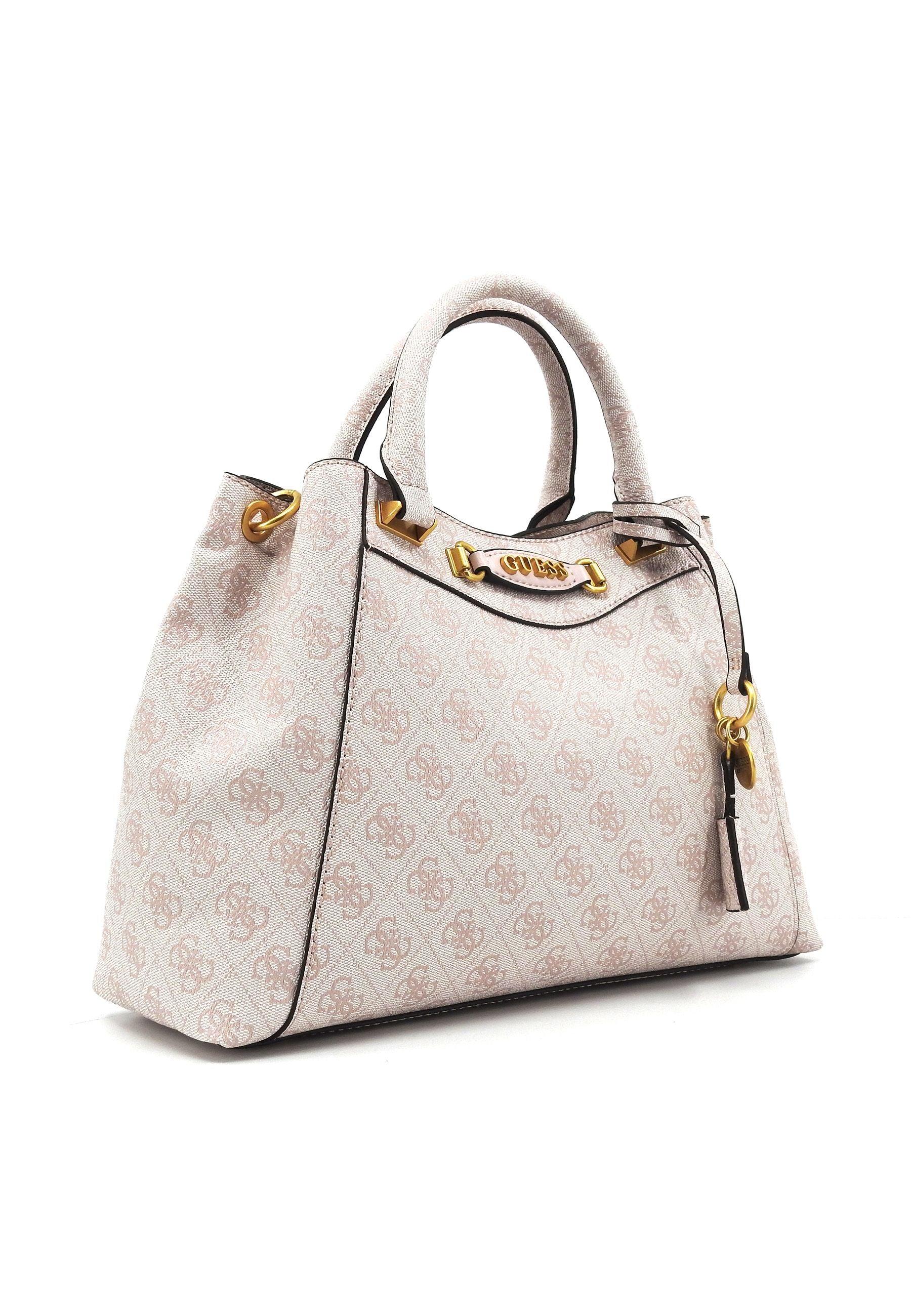 GUESS Emera Borsa Donna Girlfriend Satchel Blush Logo Rosa BA931606 - Sandrini Calzature e Abbigliamento