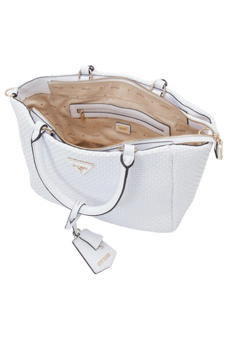 GUESS Etel Borsa Satchel Girlfriend Donna White WG921906 - Sandrini Calzature e Abbigliamento