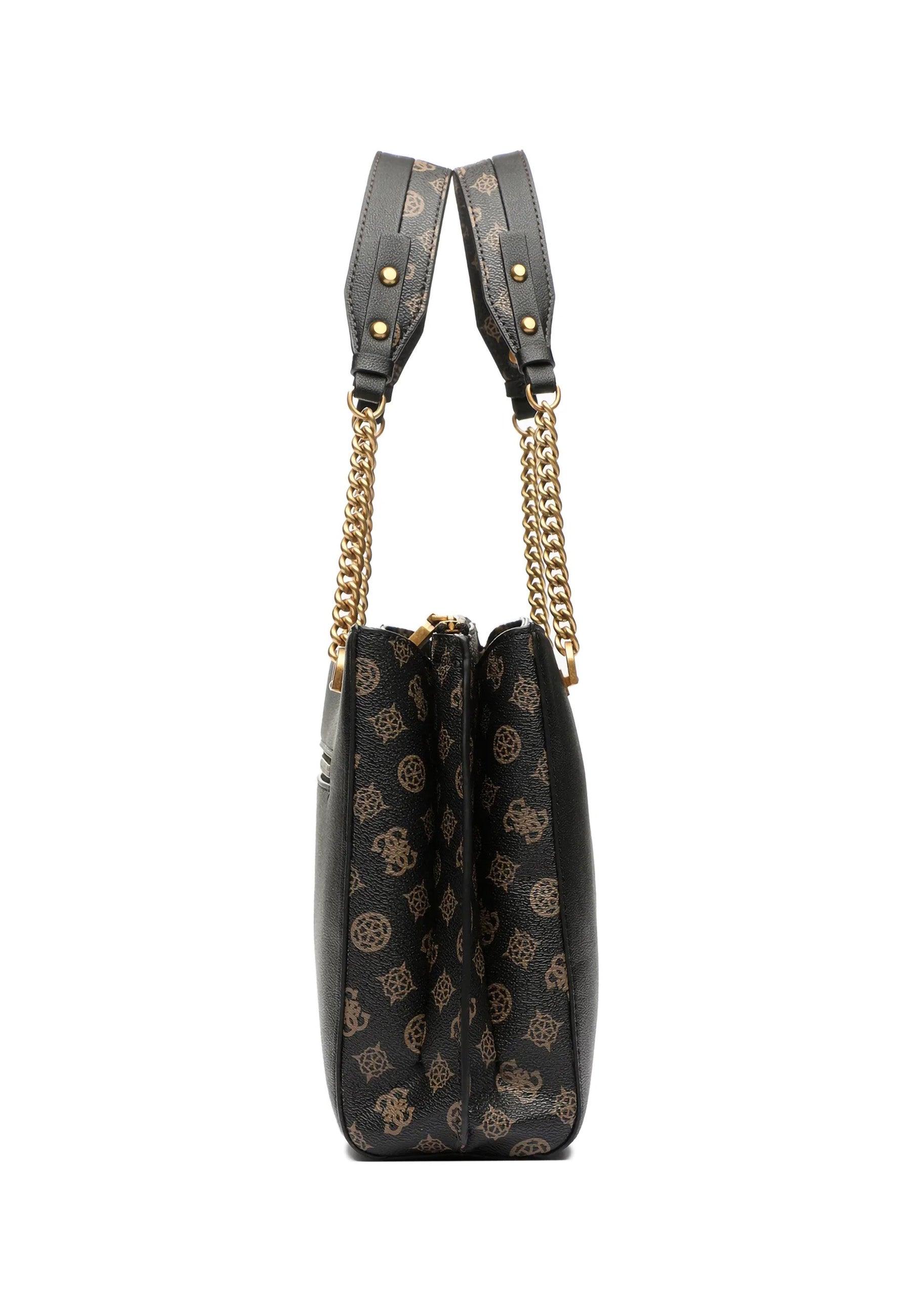 GUESS Fynna Borsa Girlfriend Carryall Black Mocha Logo VB899323 - Sandrini Calzature e Abbigliamento