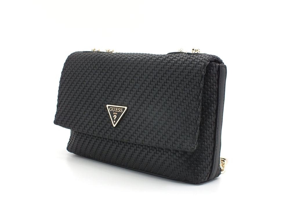 GUESS Hassie Crossbody Flap Borsa Intreccio Tracolla Black VG839721 - Sandrini Calzature e Abbigliamento