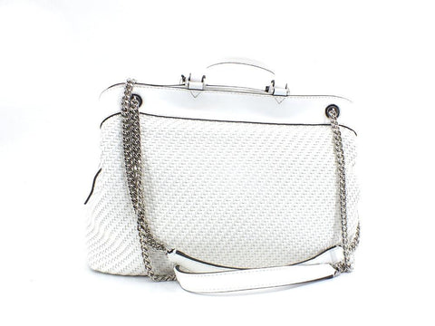 GUESS Hassie Tote Borsa Intreccio Logo White VY839723 - Sandrini Calzature e Abbigliamento