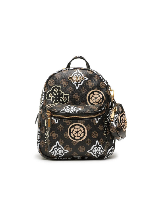 GUESS House Party Zaino Donna Brown Logo Multi PP868632 - Sandrini Calzature e Abbigliamento