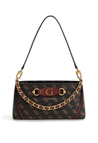 GUESS Izzy Borsa Shoulder Bag Brown Logo Merlot QB865418 - Sandrini Calzature e Abbigliamento