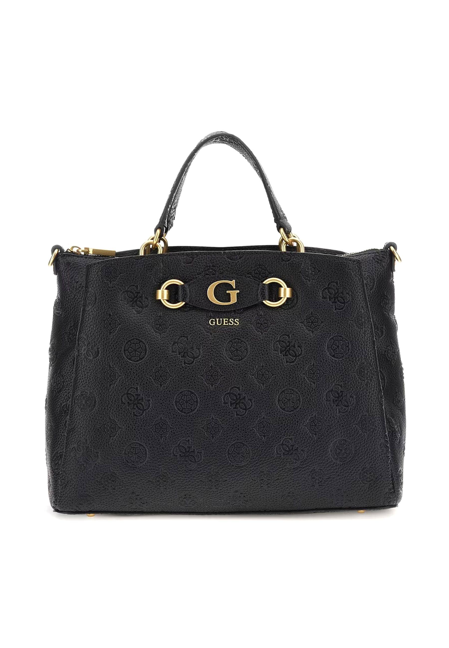 GUESS Izzy Peony Borsa Girlfriend Satchel Donna Black Logo PD920906 - Sandrini Calzature e Abbigliamento