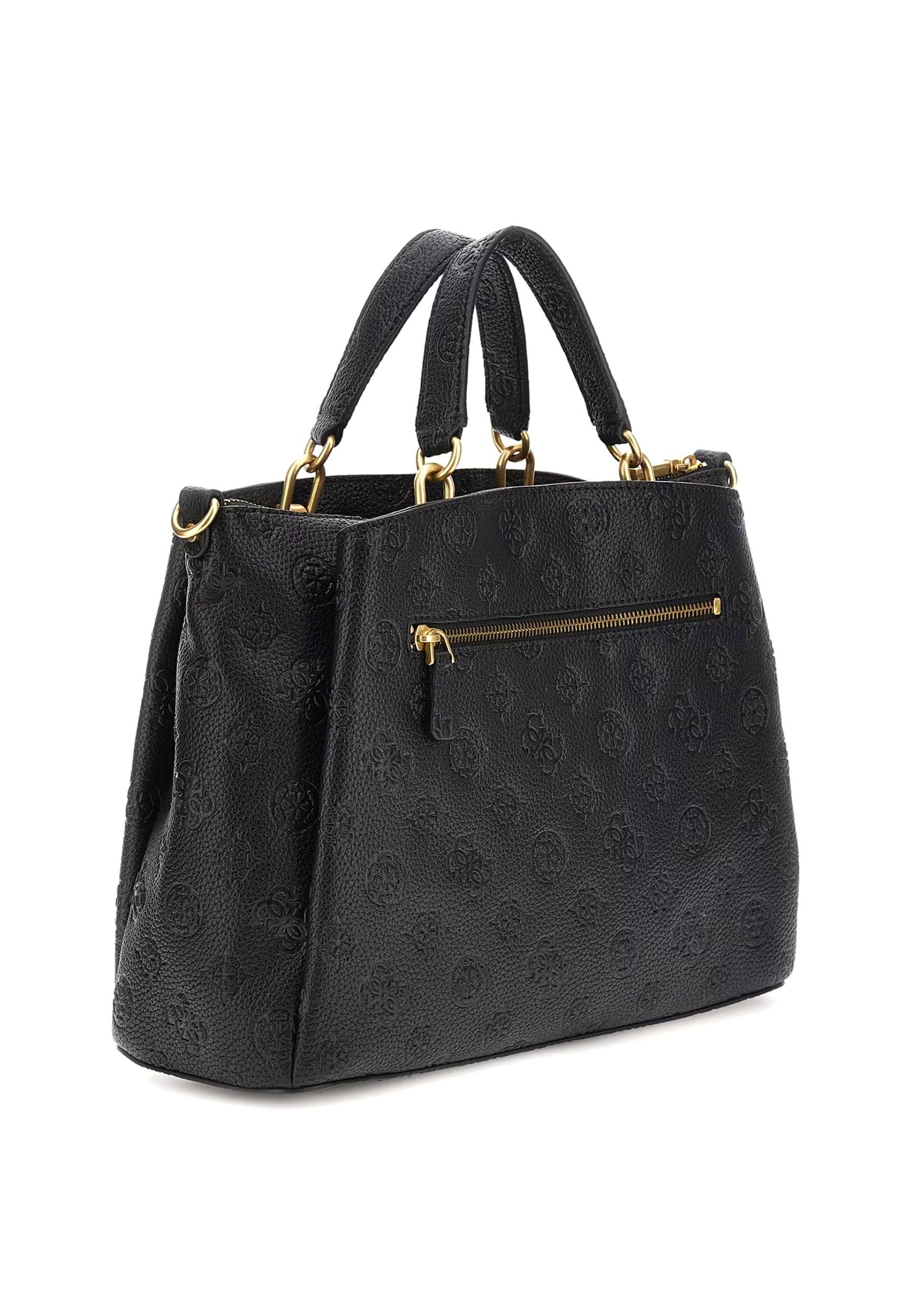 GUESS Izzy Peony Borsa Girlfriend Satchel Donna Black Logo PD920906 - Sandrini Calzature e Abbigliamento