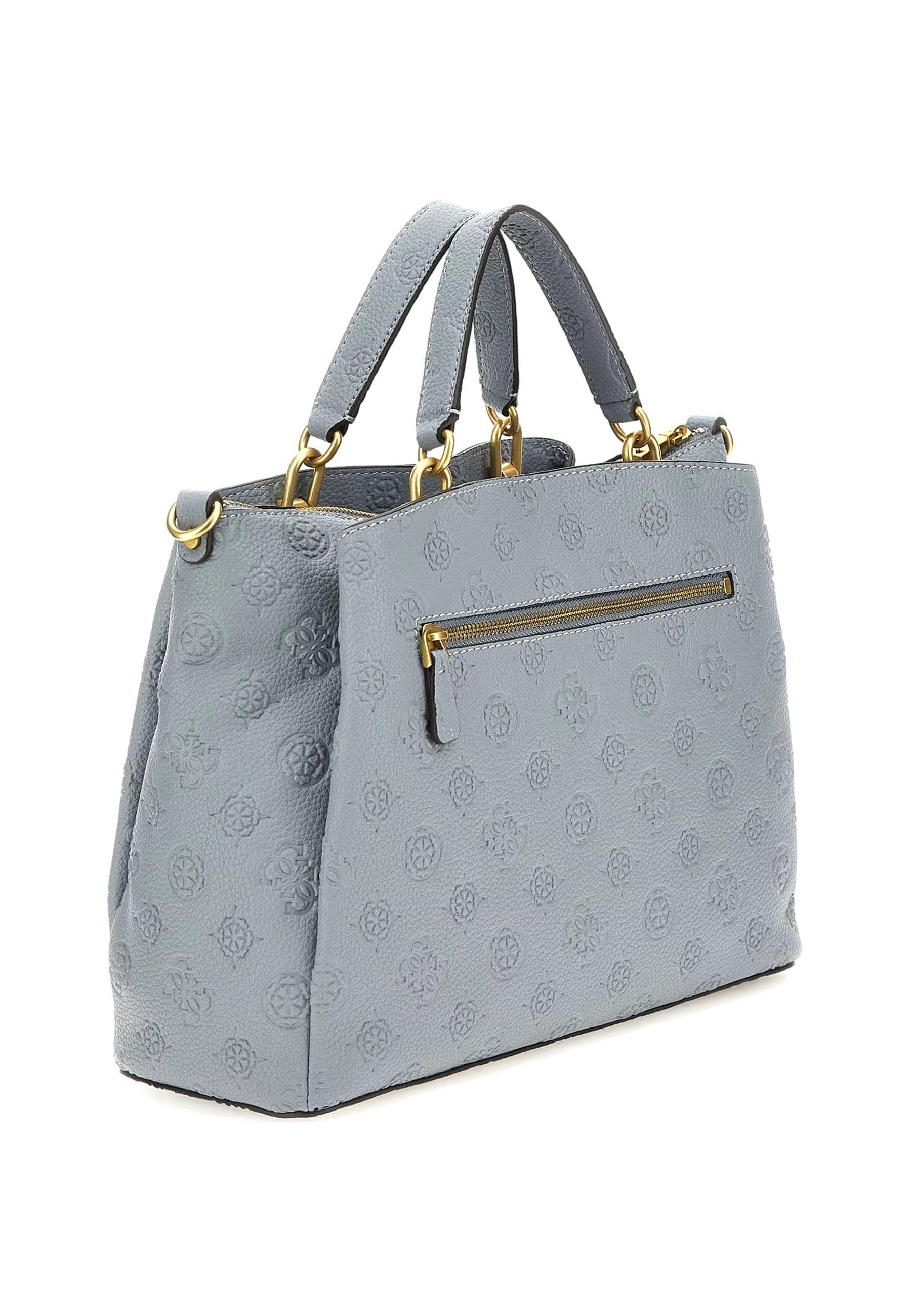 GUESS Izzy Peony Borsa Girlfriend Satchel Donna Light Denim Logo Azzurro PD920906 - Sandrini Calzature e Abbigliamento