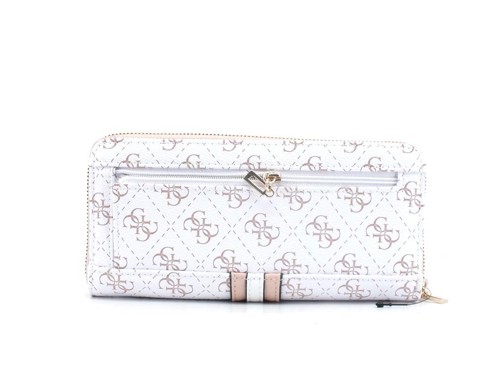GUESS Kasinta SLG Portafoglio Large Zip Around White Multi SG840546 - Sandrini Calzature e Abbigliamento