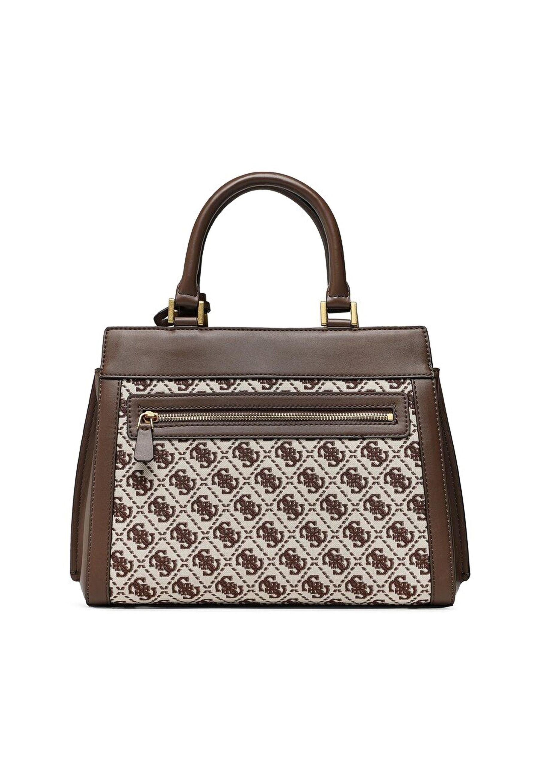 GUESS Kate Luxury Borsa Satchel Brown Logo JA787026 - Sandrini Calzature e Abbigliamento