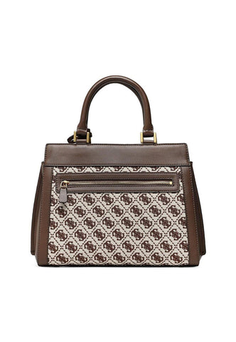 GUESS Kate Luxury Borsa Satchel Brown Logo JA787026 - Sandrini Calzature e Abbigliamento
