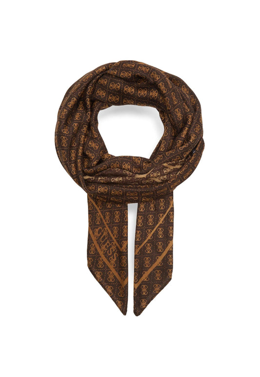 GUESS Kefiah Foulard Donna Brown Logo AW9986SIL30 - Sandrini Calzature e Abbigliamento