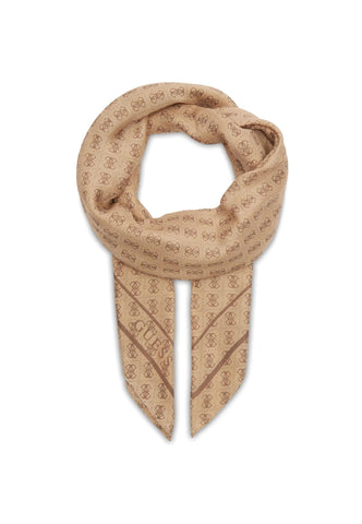 GUESS Kefiah Foulard Donna Latte Logo AW9986SIL30 - Sandrini Calzature e Abbigliamento
