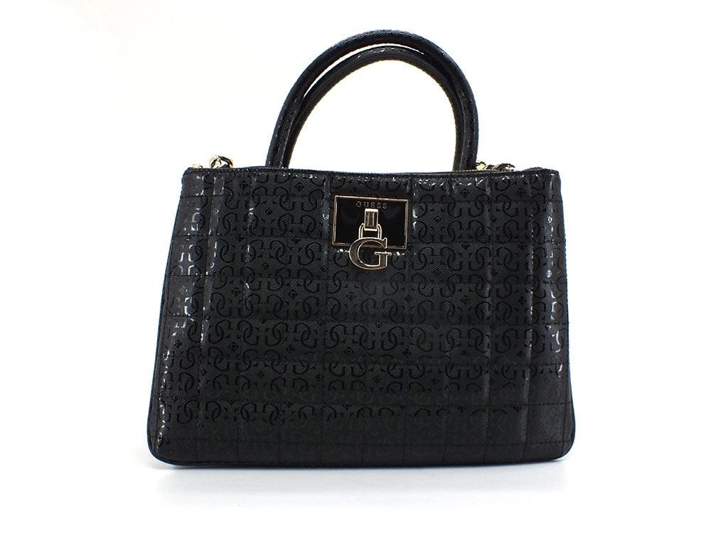 GUESS Kobo Borsa Satchel Loghi Black GG841106 - Sandrini Calzature e Abbigliamento