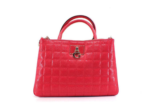 GUESS Kobo Borsa Satchel Loghi Rosso Watermelon GG841106 - Sandrini Calzature e Abbigliamento