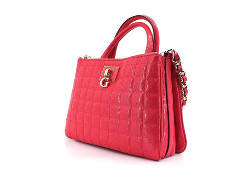 GUESS Kobo Borsa Satchel Loghi Rosso Watermelon GG841106 - Sandrini Calzature e Abbigliamento