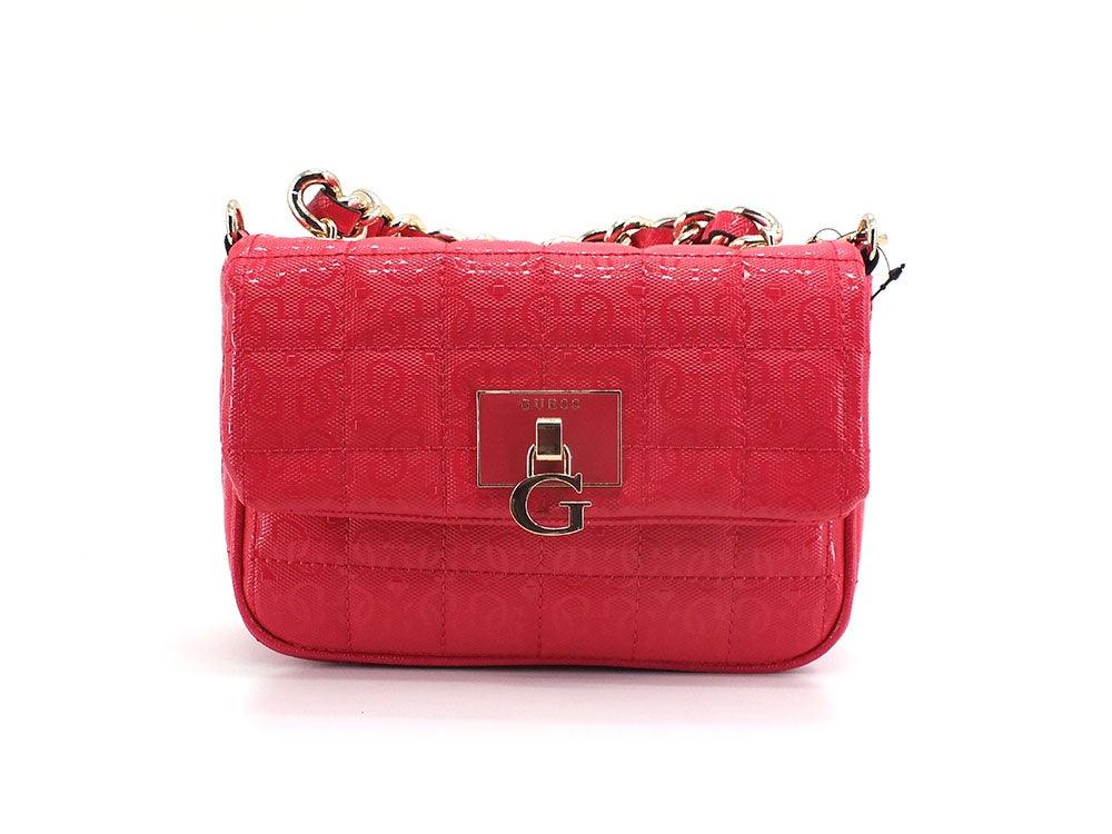GUESS Kobo Mini Borsa Tracolla Crossbody Flap Rosso Watermelon GG841178 - Sandrini Calzature e Abbigliamento